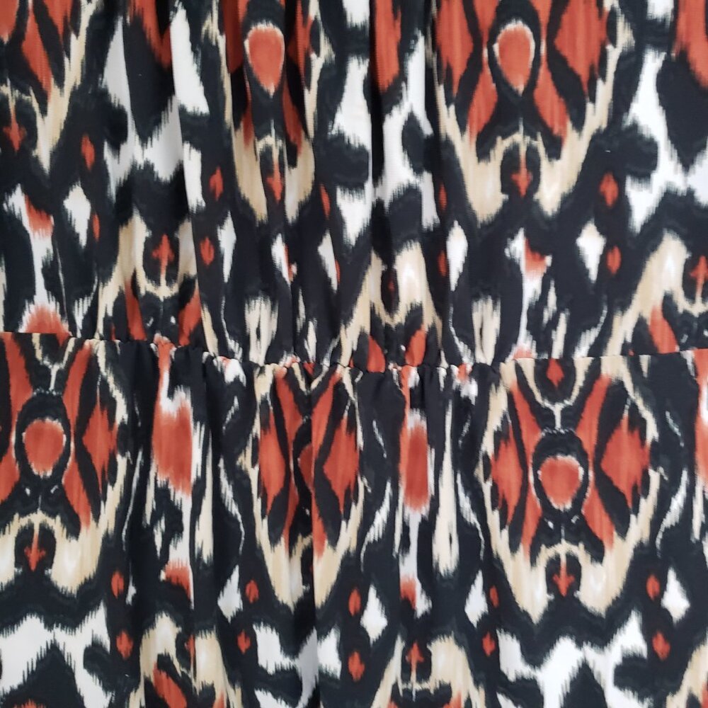 Woman Fave Multicolor Geometric Pattern Scoop Neck Short Sleeve Blouse Size 3X - Picture 9 of 12